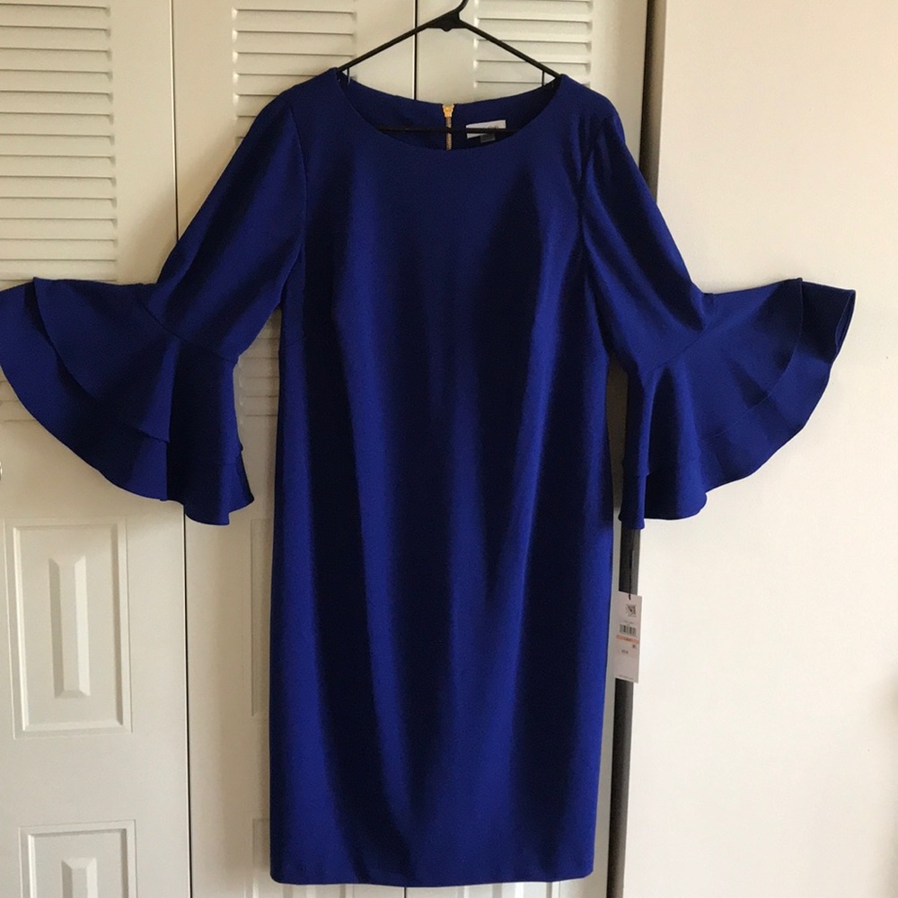 Calvin Klein Bell Sleeve Sheath Dress